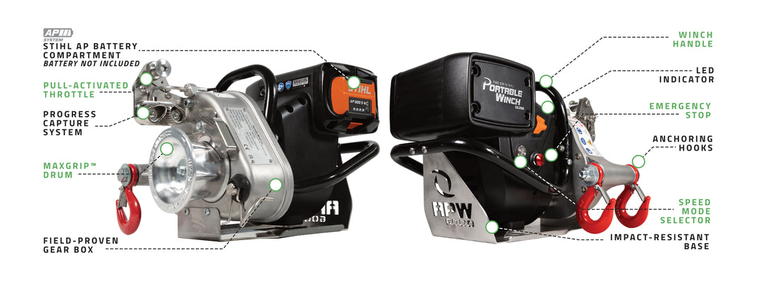 APW6000 - 1500 kg battery-powered winch