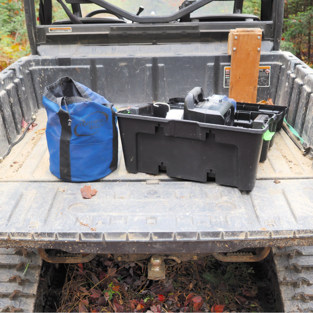 Winch case in side by side ATV