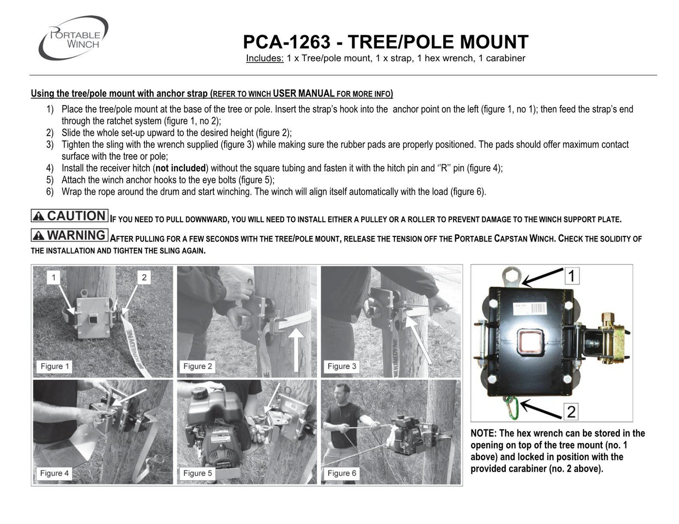 PCA-1263 <BR>TREE MOUNT WINCH ANCHORING SYSTEM WITH RUBBER PADS