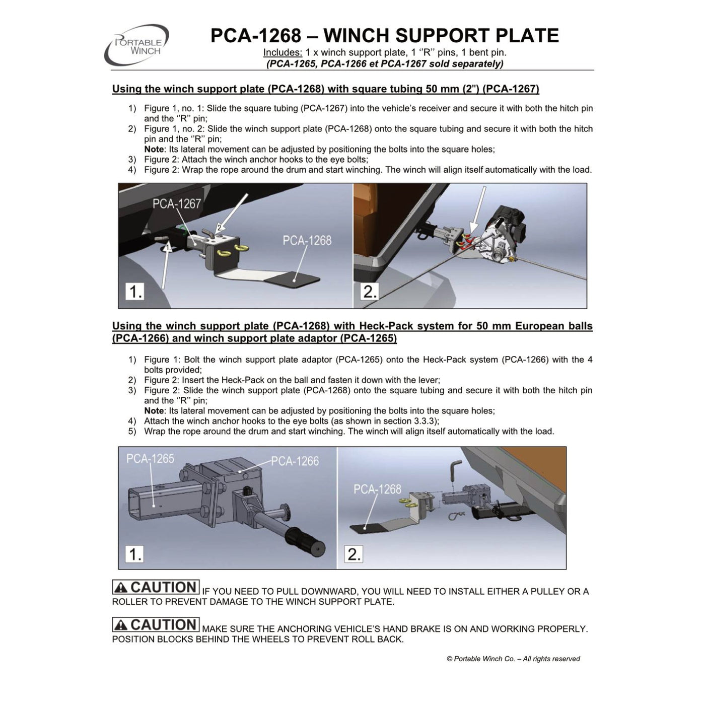 PLATEAU DE SUPPORT DE TREUIL